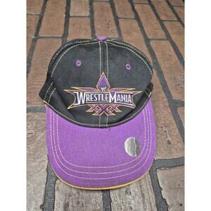 WWE WrestleMania 4-6-2014 Hat Baseball Cap Black Purple Adjustable